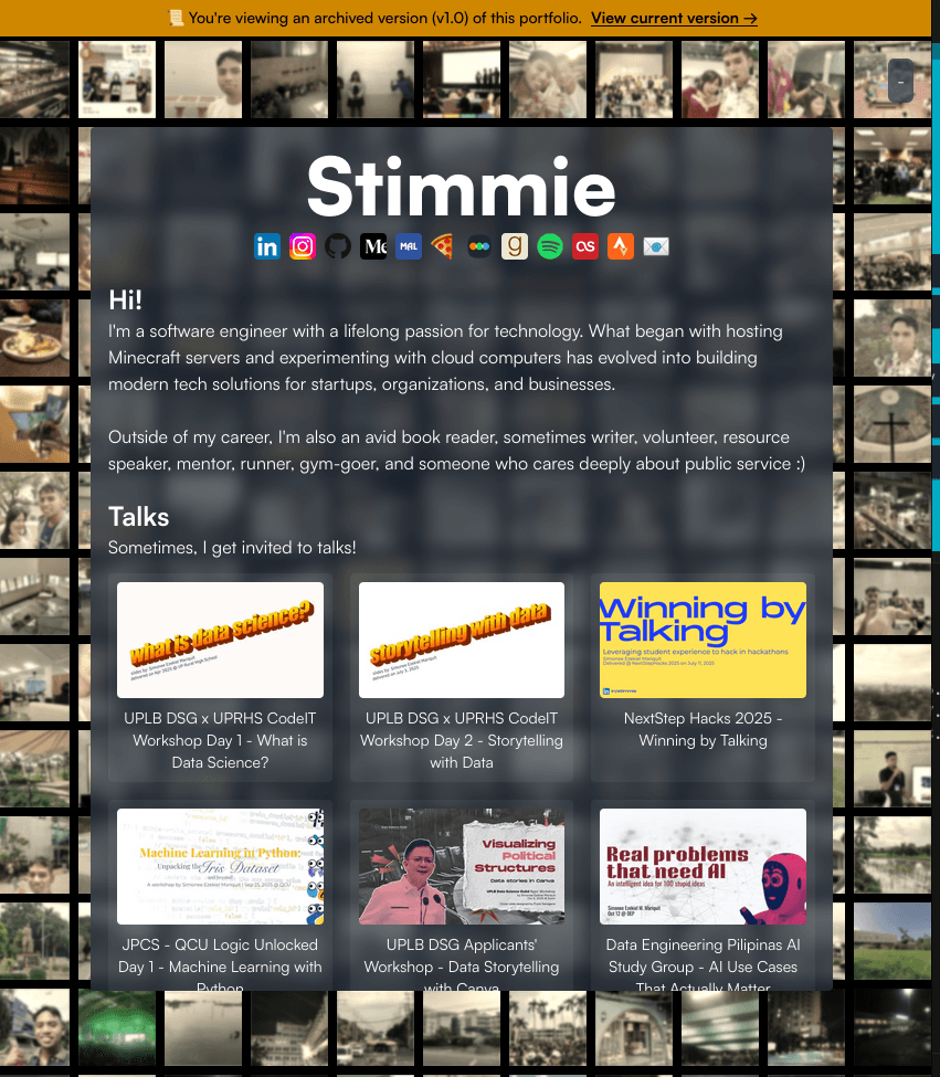 Screenshot of version 1.0