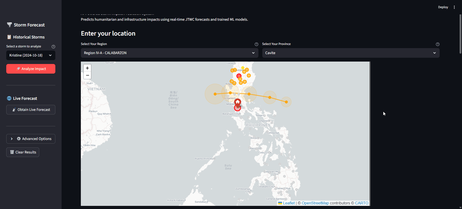 Screenshot of BARLO: Bayani Alert and Response for Local Operations